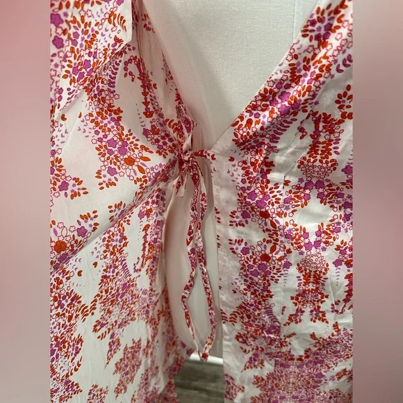 Anthropologie Plum Pretty Sugar Bridal Robe Red/Purple Floral - NIP - Picture 6 of 8